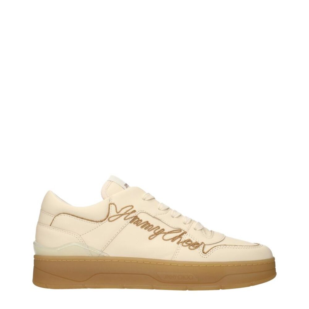 Jimmy Choo Beige Leather Low Top Men's Sneakers